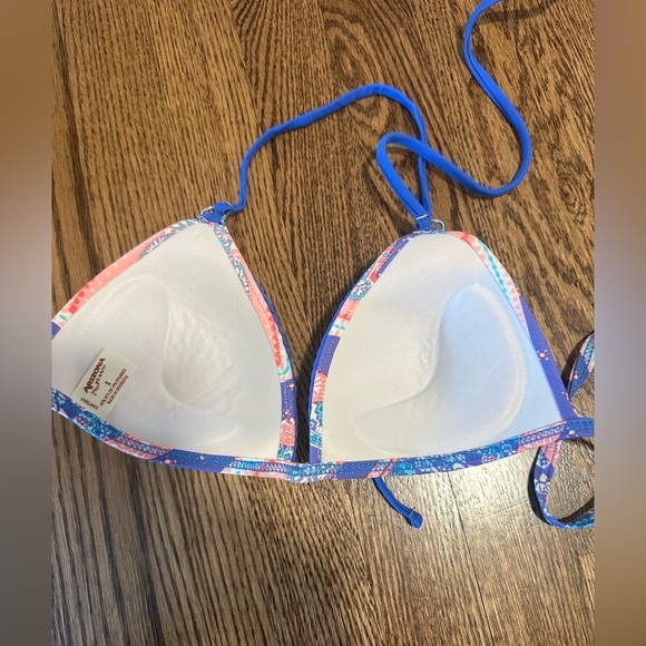 Arizona Jean Co. Blue Pink Paisley Triangle Bikini Set Women’s Size Small - Picture 4 of 9